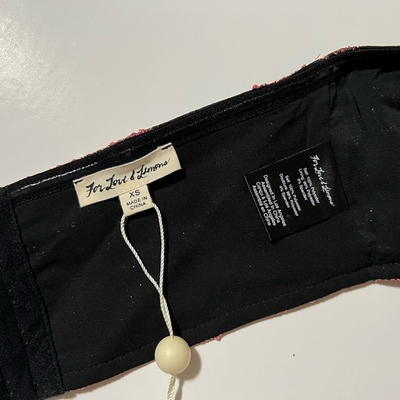 For Love & Lemons floral bralette size S NWT black pink and metallic gold - Picture 12 of 13